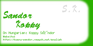 sandor koppy business card